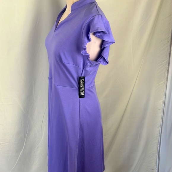NWT Purple Ruffled Cotton Fit and Flare Dress - Picture 2 of 7